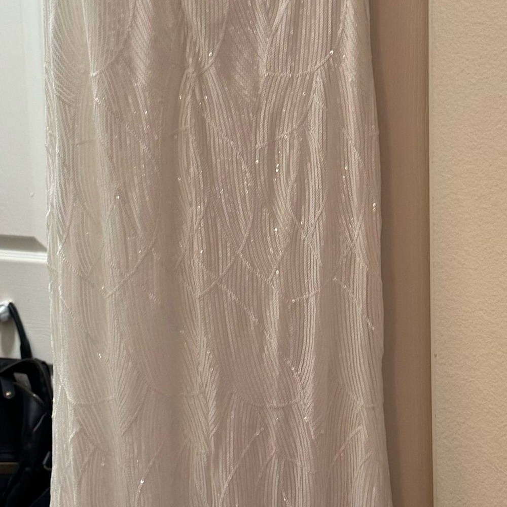 Giffnisetti White Sequence Gown - Picture 7 of 8
